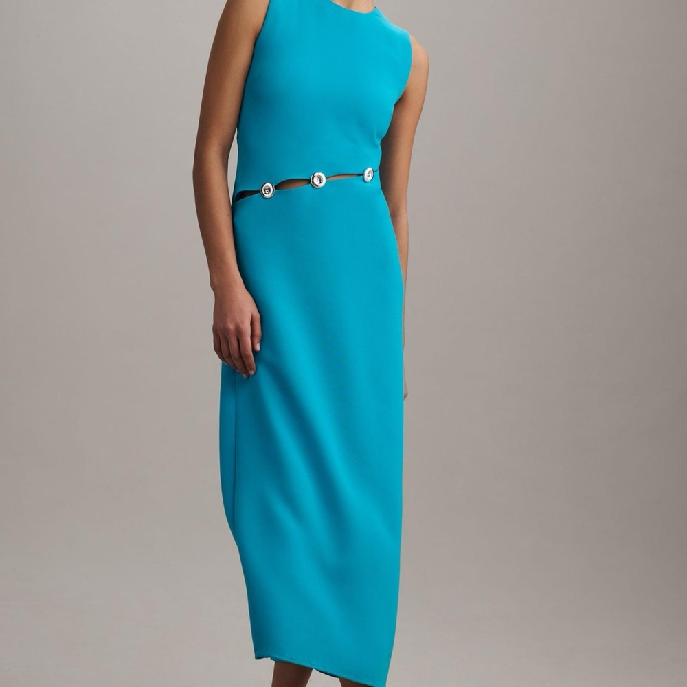 Simon Miller - NWT Blue Asymmetrical Sheath Dress with Slit